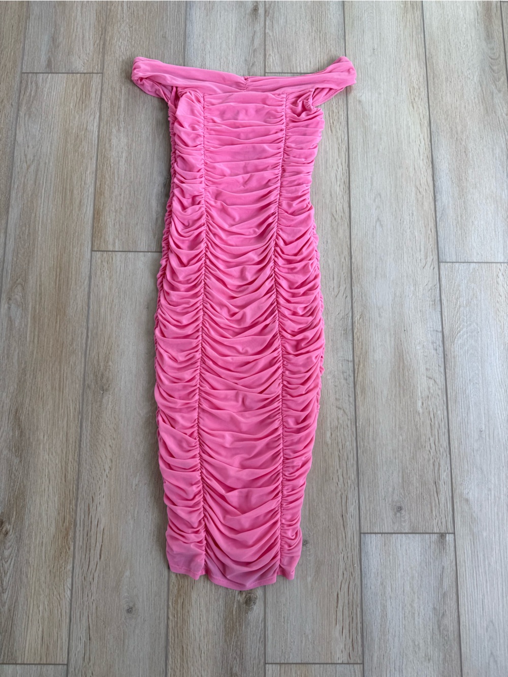 Pink Ruched Midi Dress - Picture 2 of 5